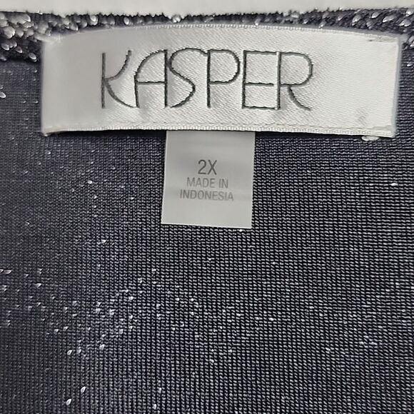 NWT Women's Metallic Side-Tie 3/4-Sleeve Top - Black Multi Size 2X - Picture 8 of 8